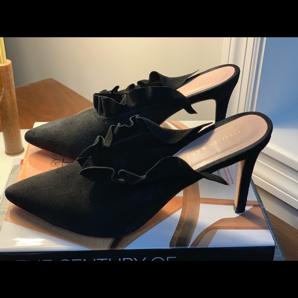 Black Loeffler Randall suede mule